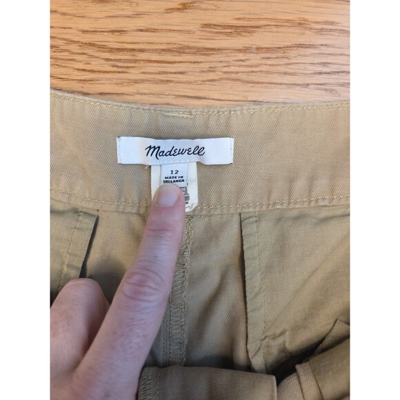 Madewell The Harlow Wide-Leg High Rise Pleated Pants Tan Brown Neutral Size 12 - Picture 3 of 8